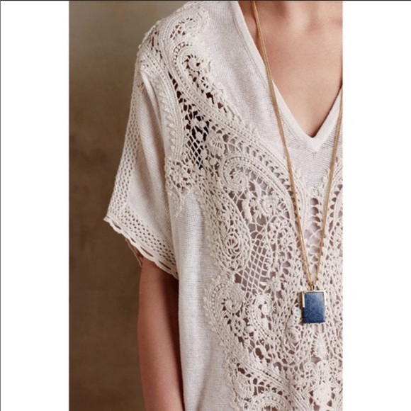 Anthro Knitted & Knotted Crochet Lace Kaftan - Picture 2 of 7